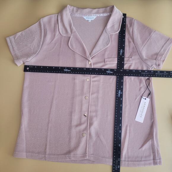 Aerosoles Pale Mauve Fairycore‎ Coquette Princess Shimmery Shorts Pajama Set NWT - Picture 7 of 12